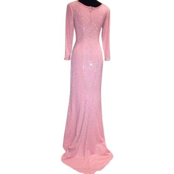 Wow Couture Luxurious Designer Swarovski Crystals Beaded Evening Prom Gown Dress - Picture 13 of 16
